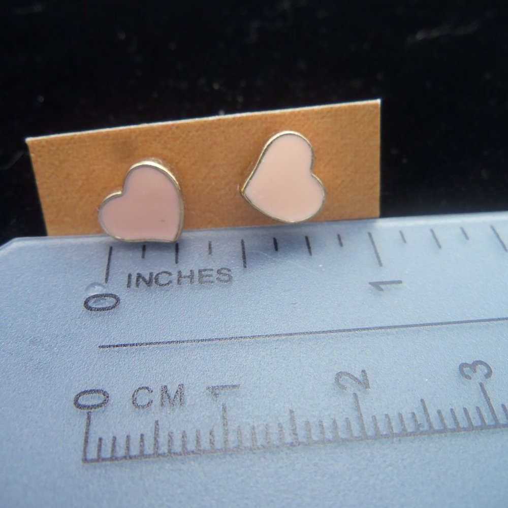 Pink Heart Pierced Earrings
